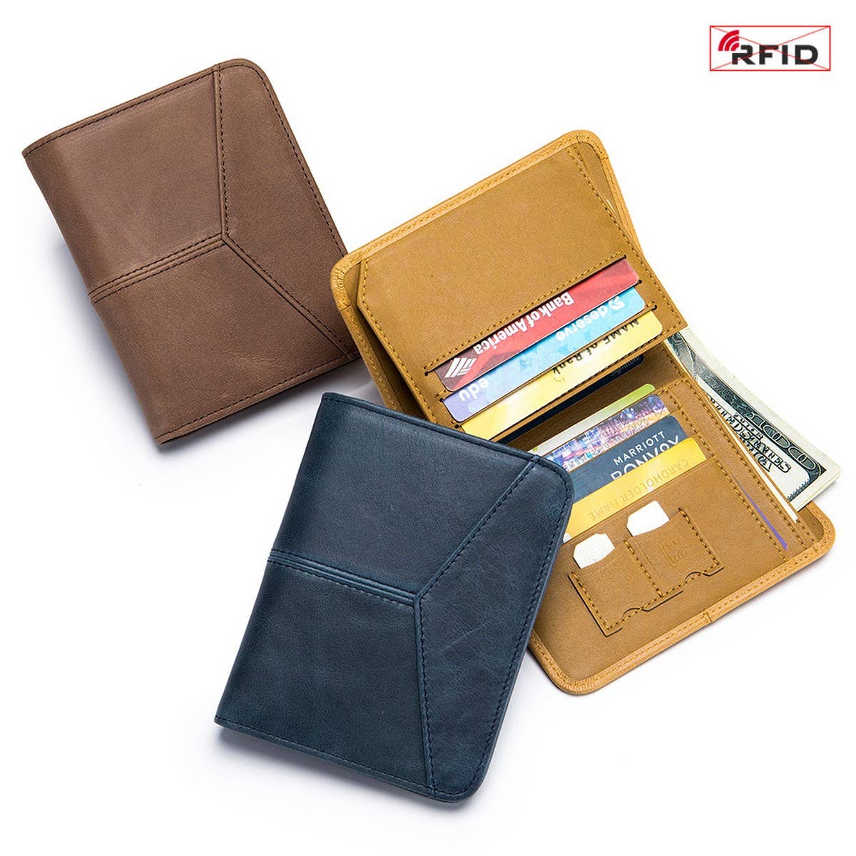 VINTAGE ANTI-THEFT MULTIFUNCTIONAL LEATHER WALLET_CWAB3821
