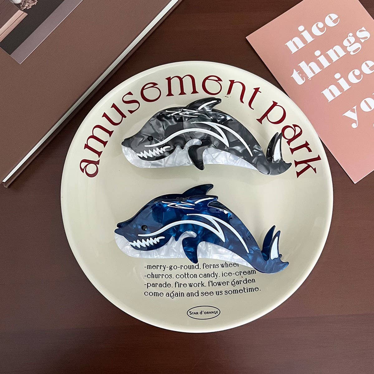 Shark Series Acetate Hair Claw,Chic Back Clip