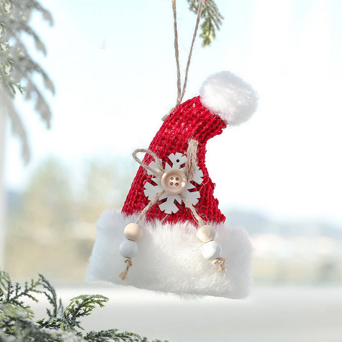 Red Plush Stocking Glove Christmas Tree Ornament_CWMM9764