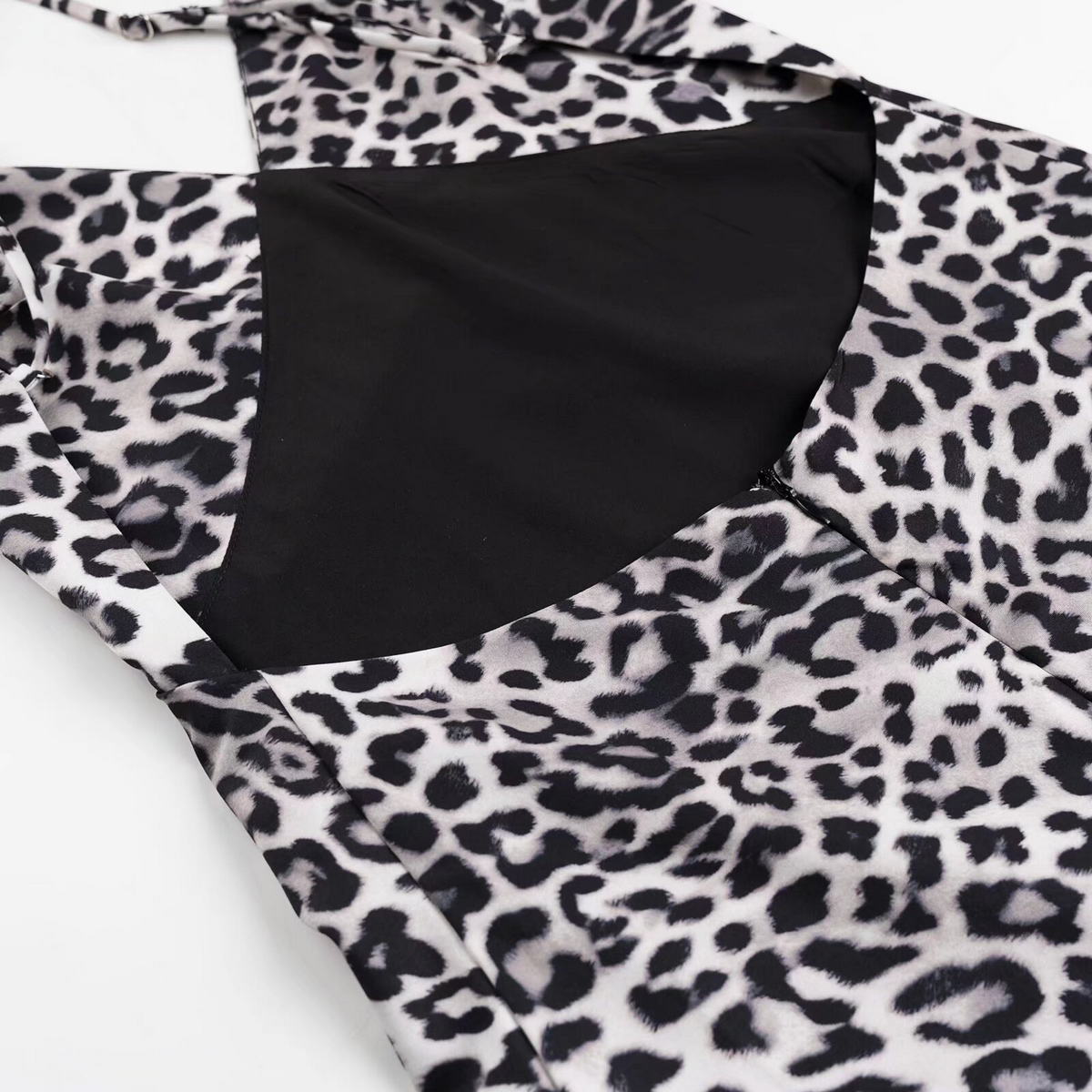 Elegant French Print Crew Neck Midi Dress