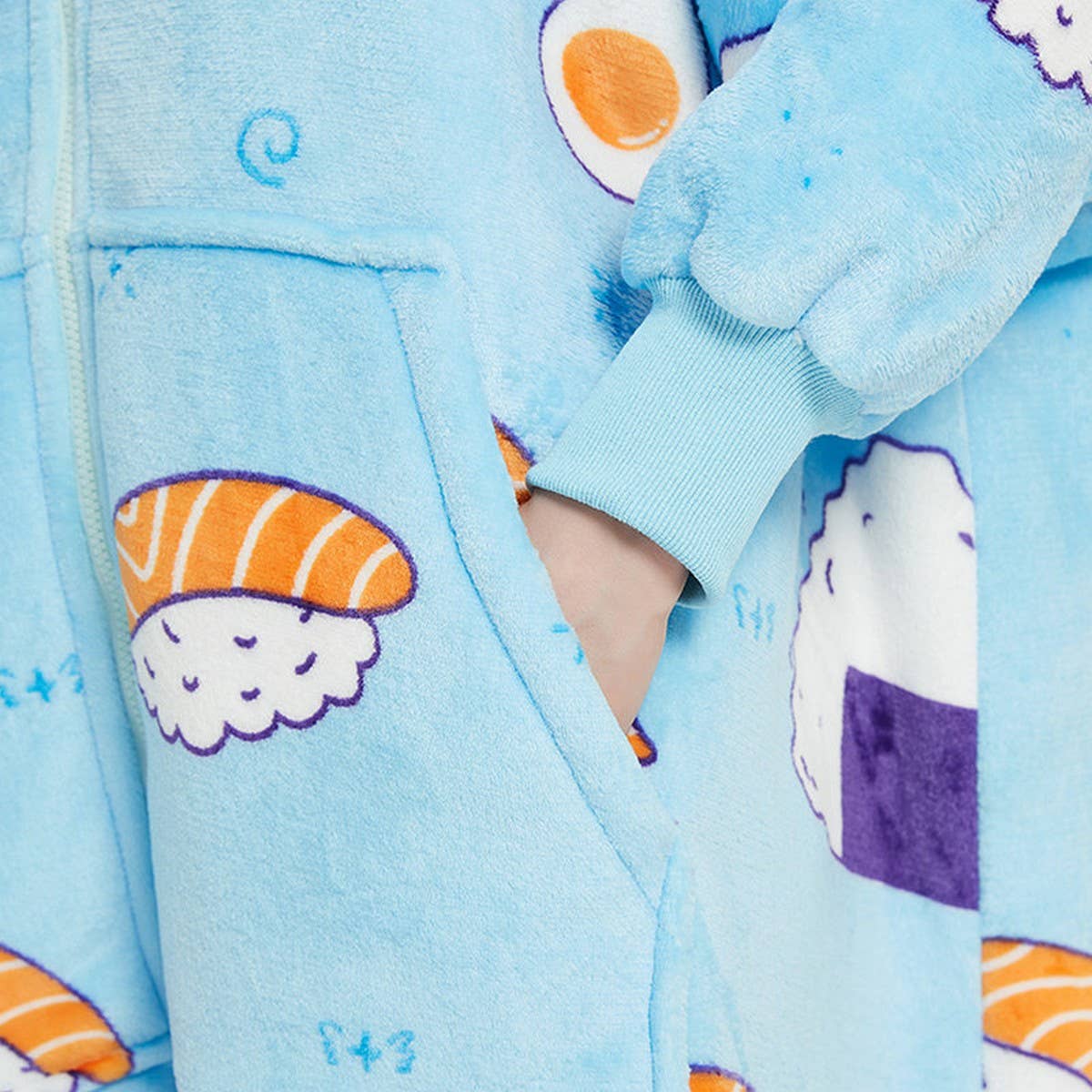 Couple¡¯s Wearable Hoodie Blanket Zip-Up Sweatshirt