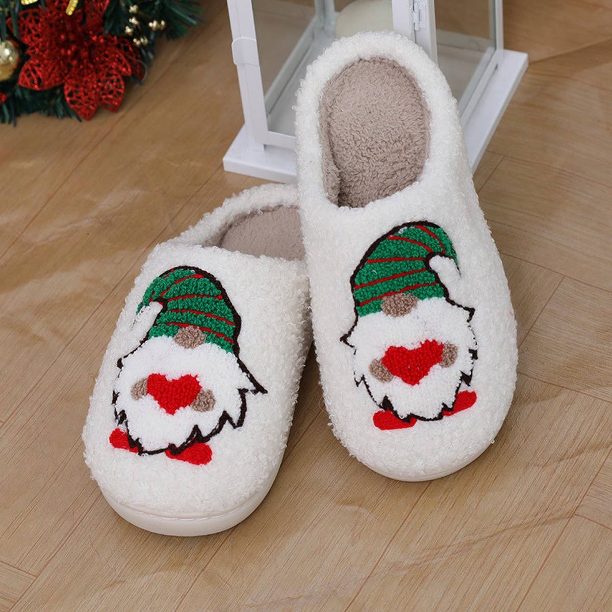 CHRISTMAS DWARF PATTERN WINTER COTTON SLIPPERS
