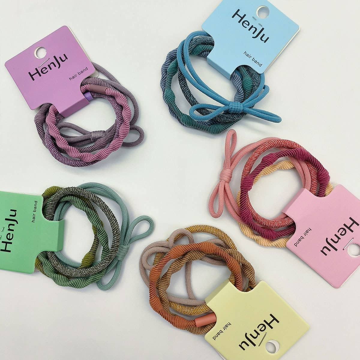 4 PIECES OF CANDY-COLORED SIMPLE HAIR TIES_CWAHA1130