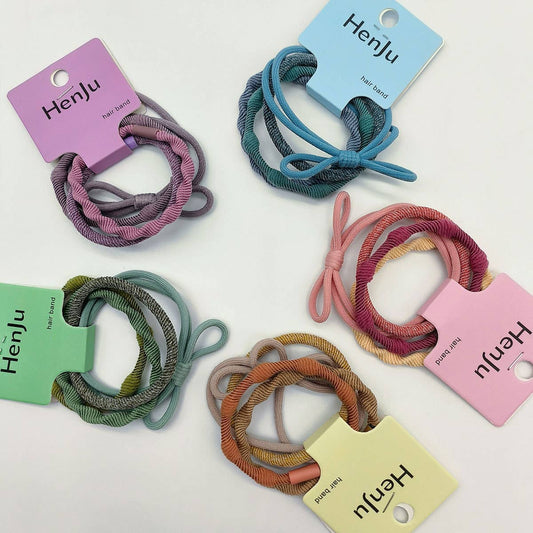 4 PIECES OF CANDY-COLORED SIMPLE HAIR TIES_CWAHA1130