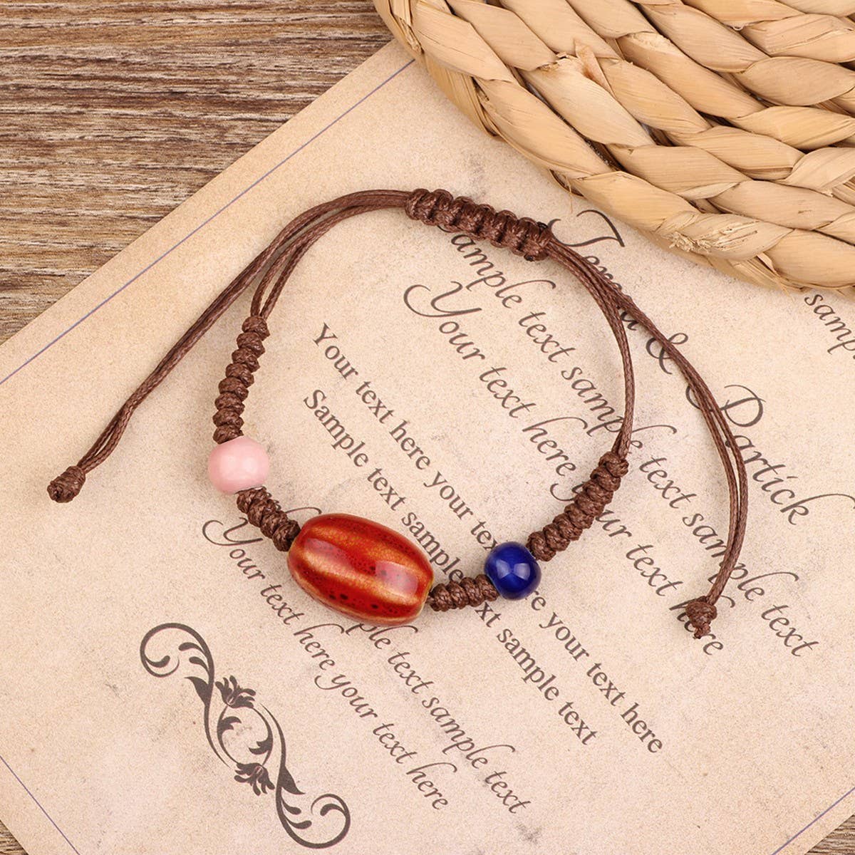 ETHNIC RETRO WOODEN BEADS ANCIENT STYLE BRACELET