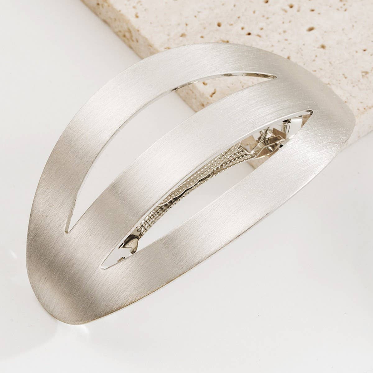 Glossy Geometric Metal Spring Hair Claw Clip