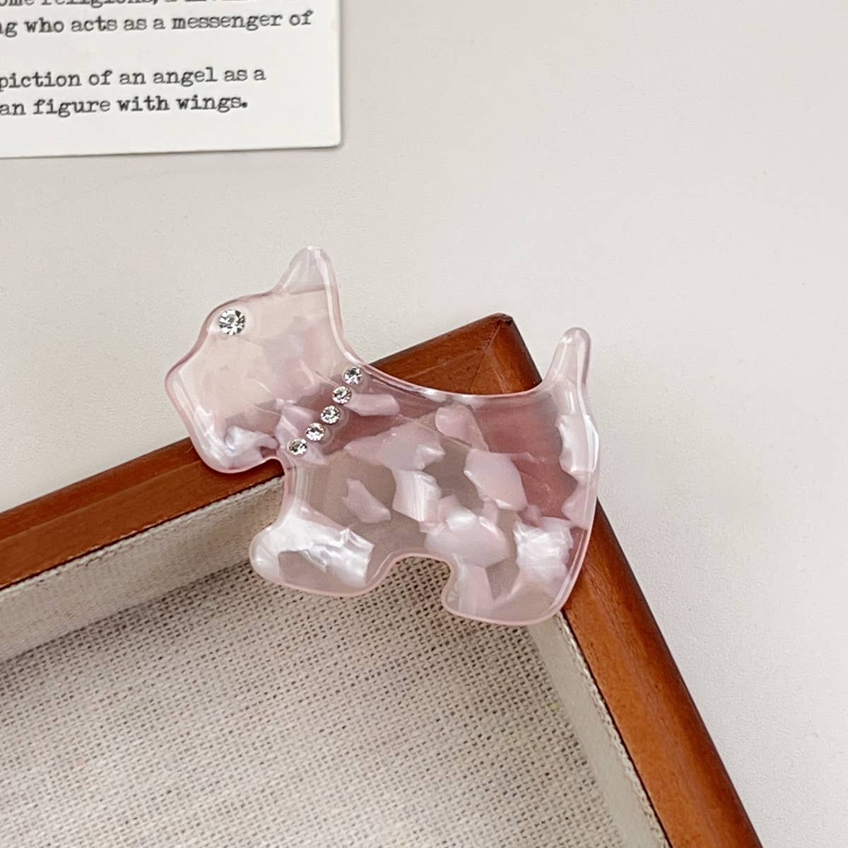 French vintage diamond-encrusted puppy hair clip