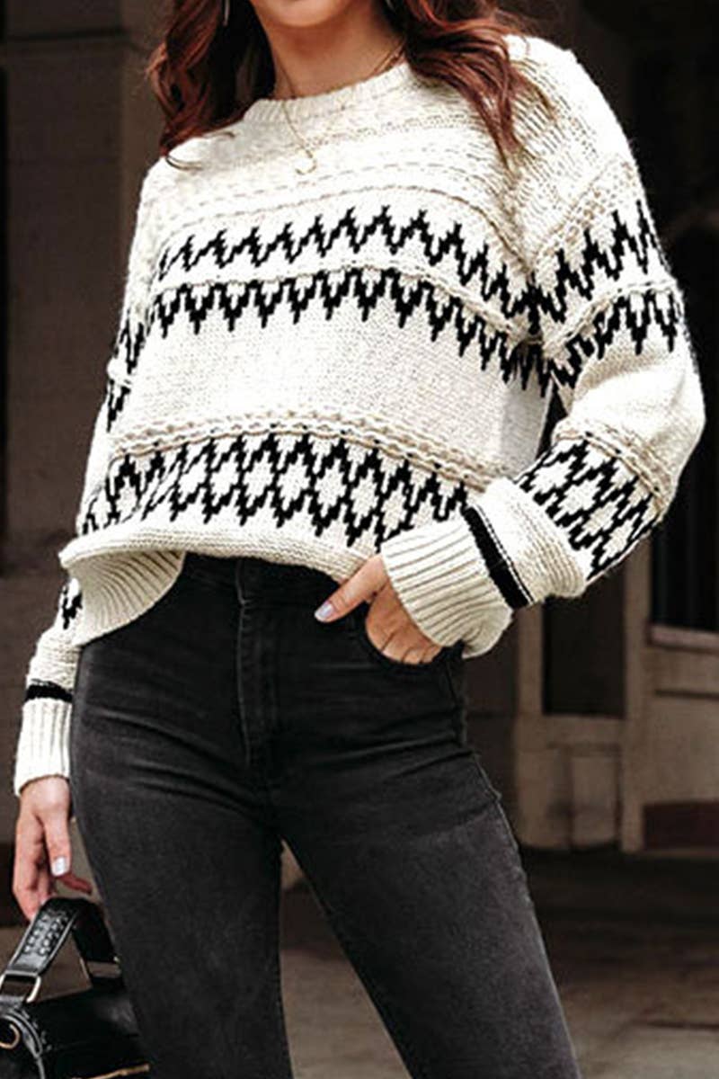 VINTAGE ARGYLE JACQUARD CREW NECK JUMPER