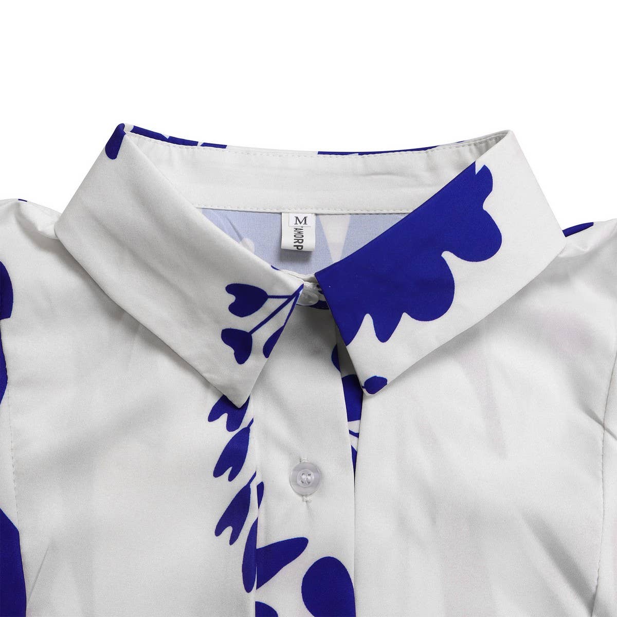 TEMPERAMENT PRINTED IRREGULAR LAPEL DRESS