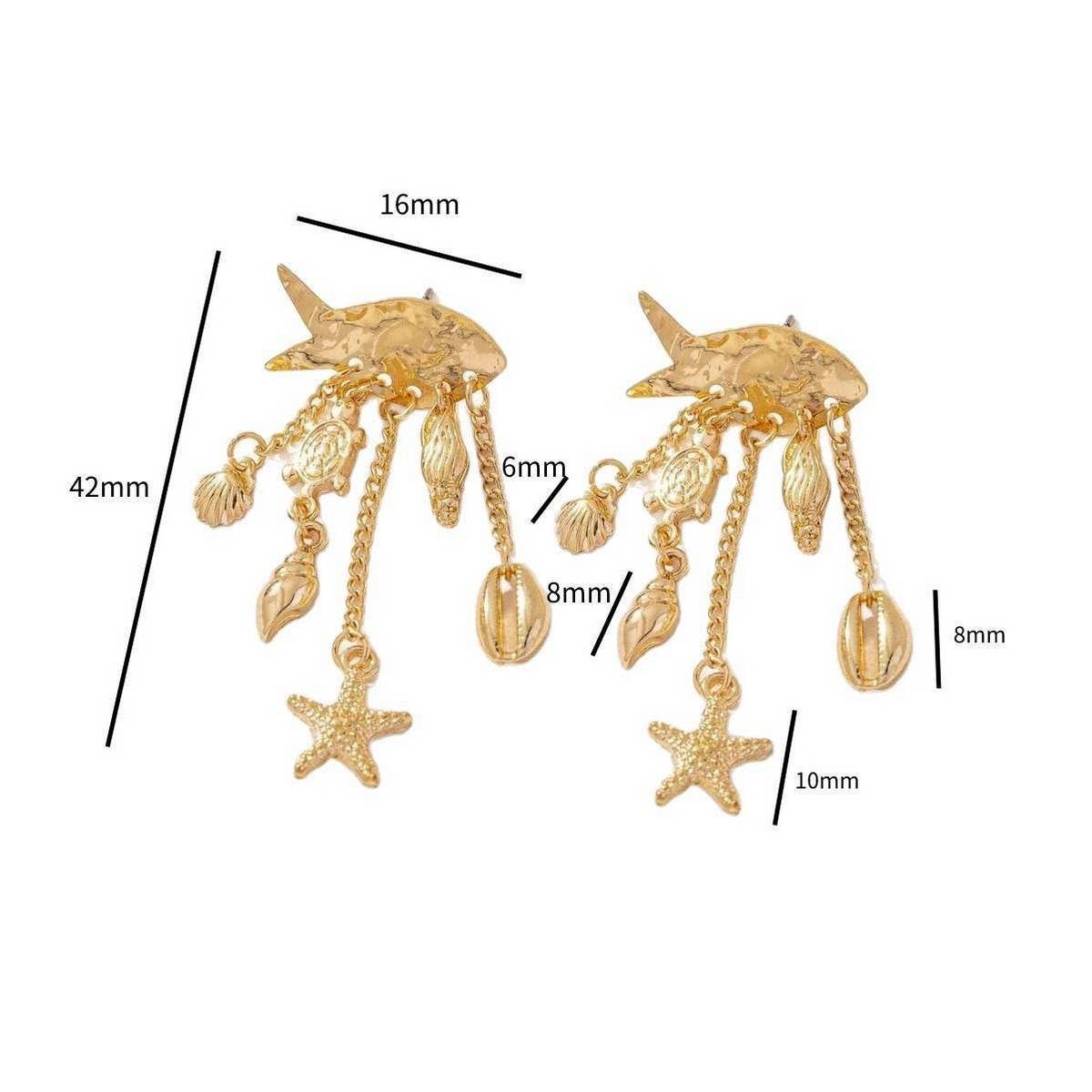 Stainless Steel Ocean Series Conch Shell Earrings_CWAJE5117