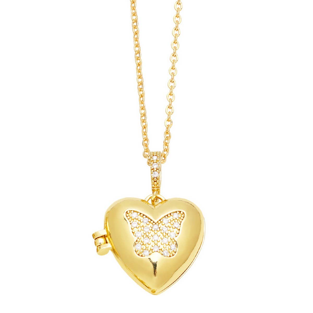 GOLD HEART SHAPED PENDANT NECKLACE