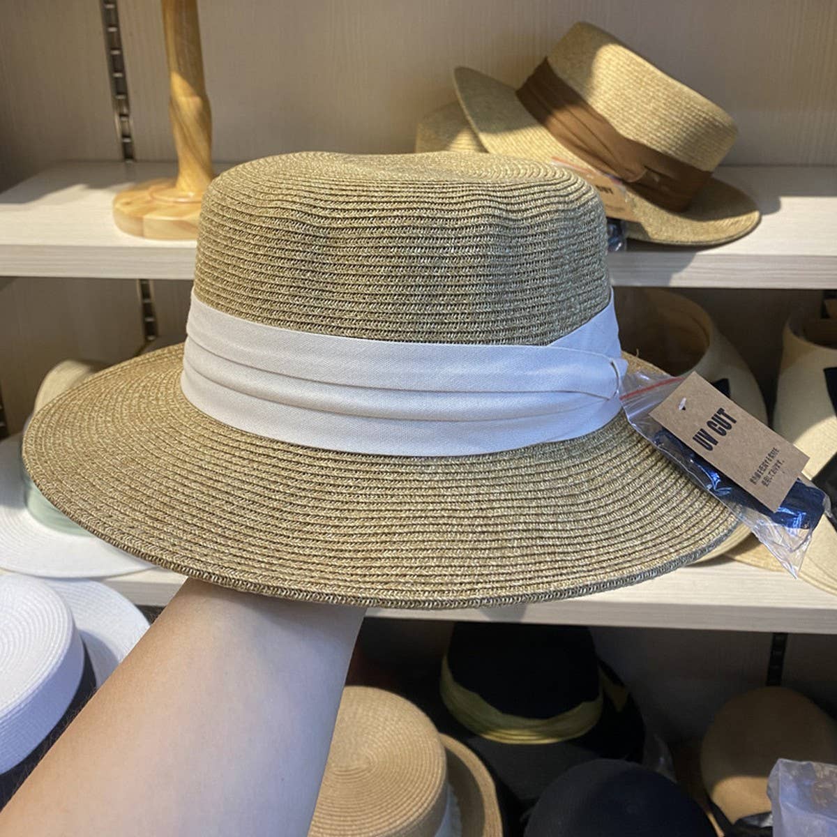 Summer vacation all-match flat top straw hat_CWAH3450