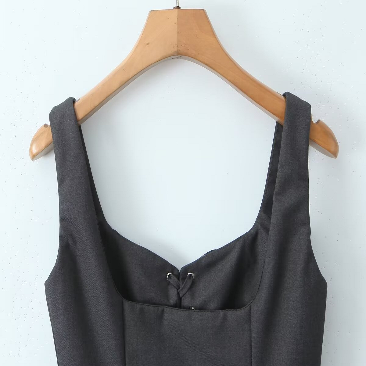 Stylish Tie Strap Vest ??Casual French Look_CWTHT0242