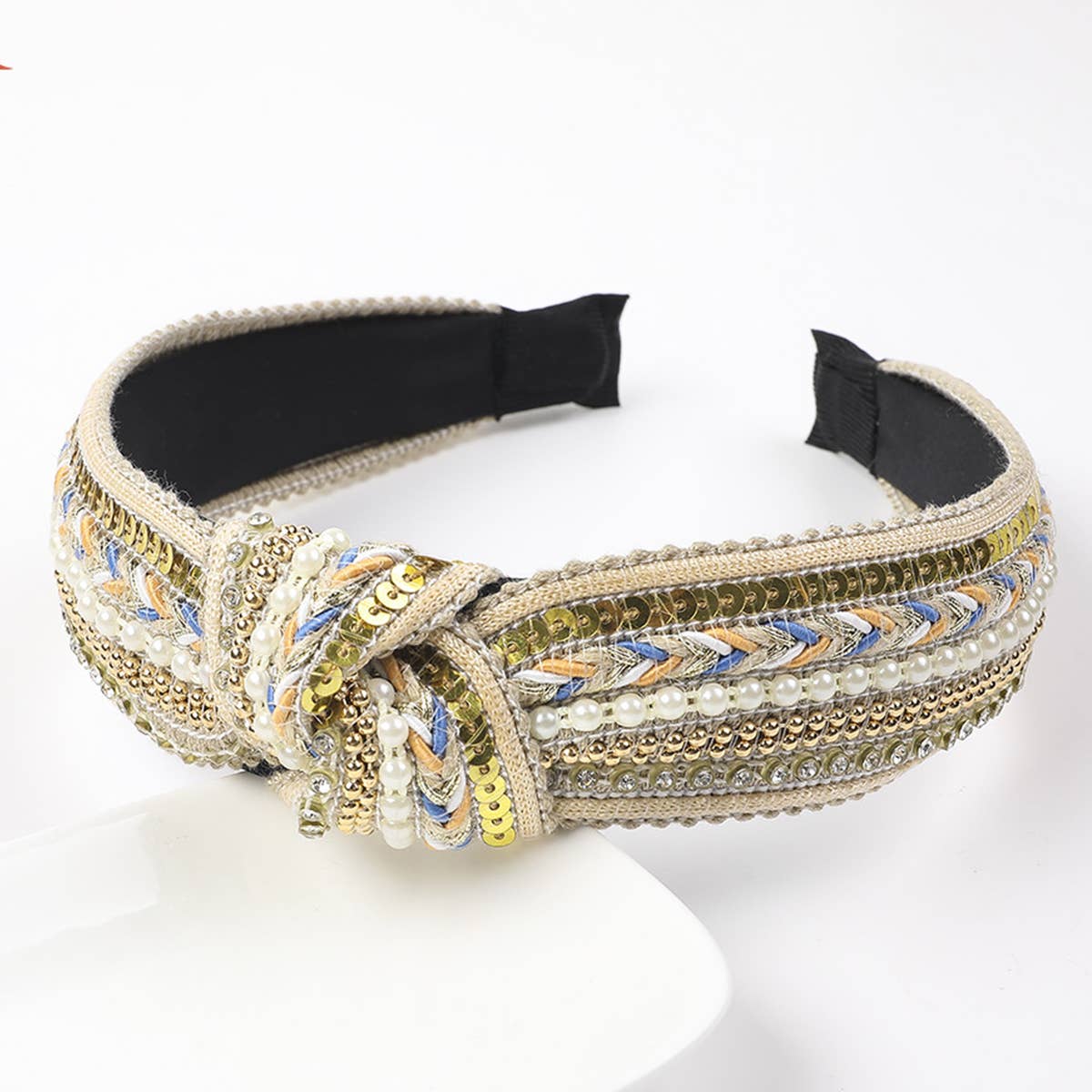 FAUX PEARL & RHINESTONE DECOR HEADBAND_CWAHA0235