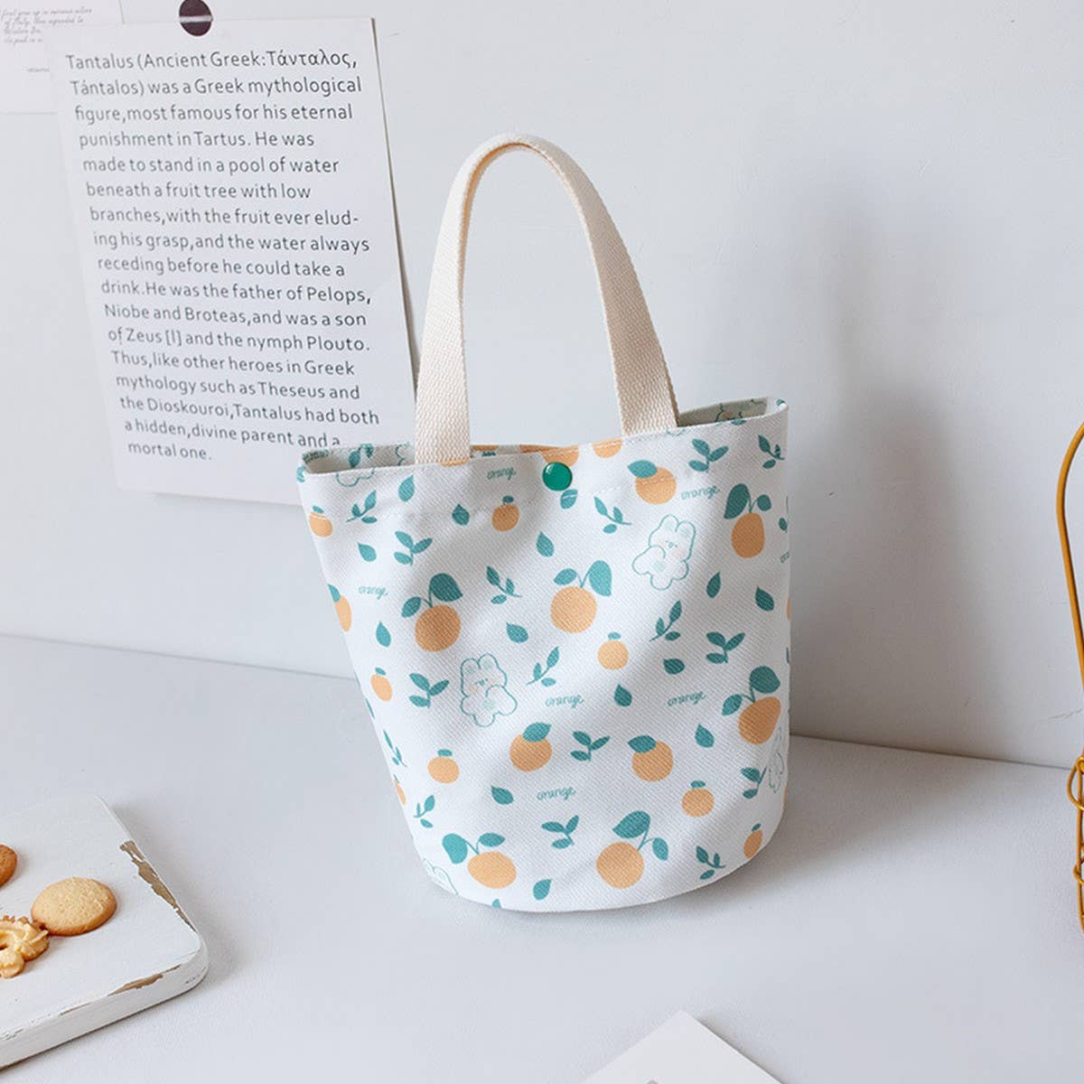 Summer Canvas Bucket Tote Bag for Girls, Small_CWAB5668