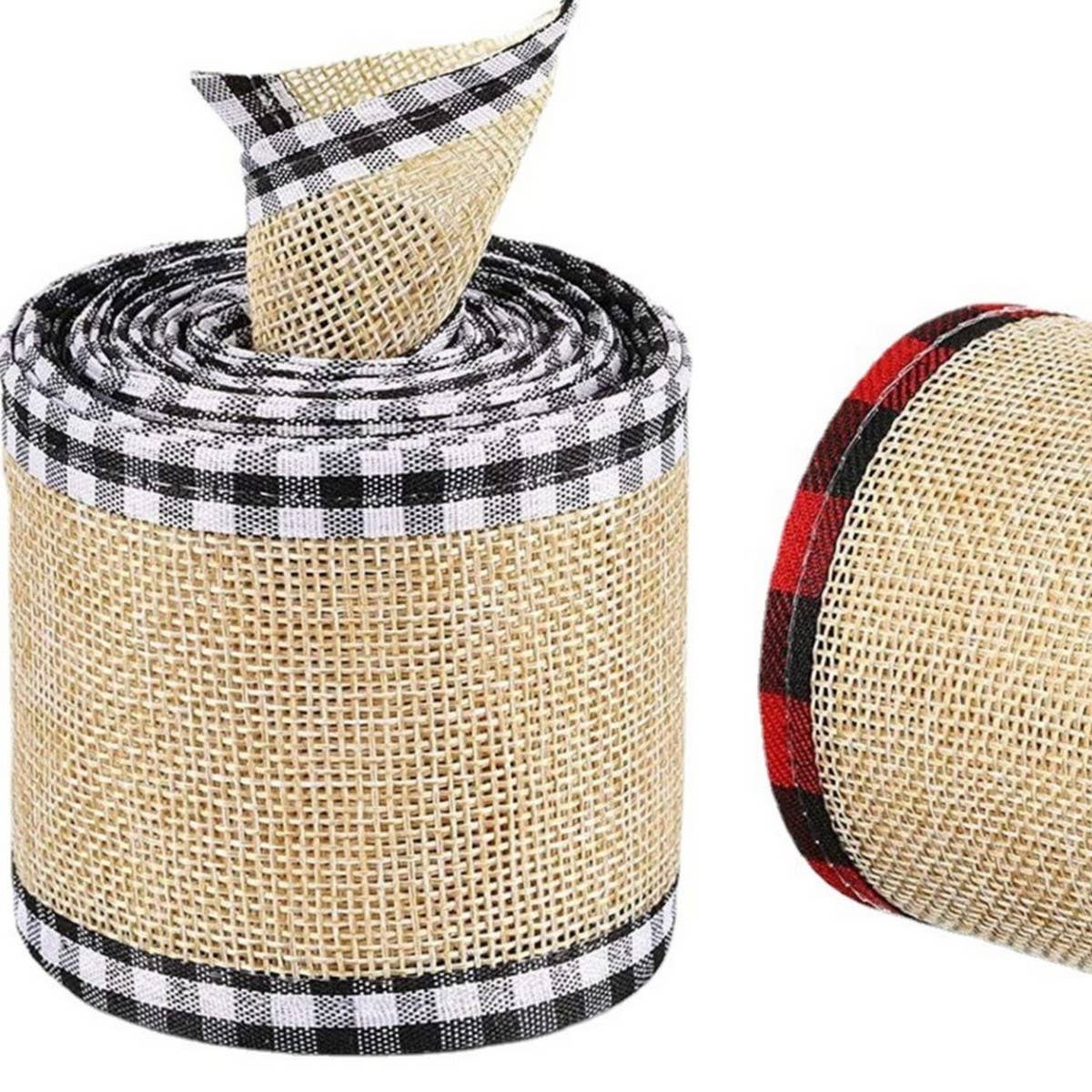 CWMM9408_CHRISTMAS PLAID HEMMING BOW DECORATIVE RIBBON