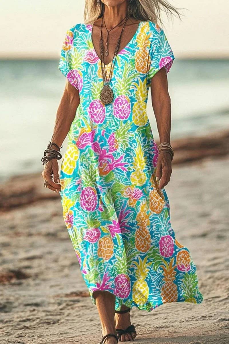 CWDMD6217_NEW SUMMER RETRO PRINT CASUAL DRESS