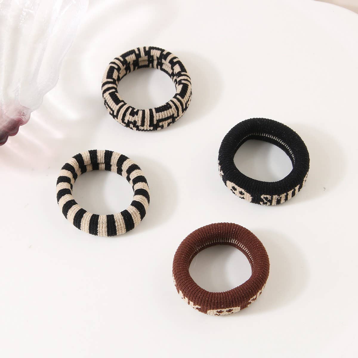 Vintage art with a hair band and a ponytail