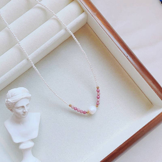 Baroque pearl natural stone necklace