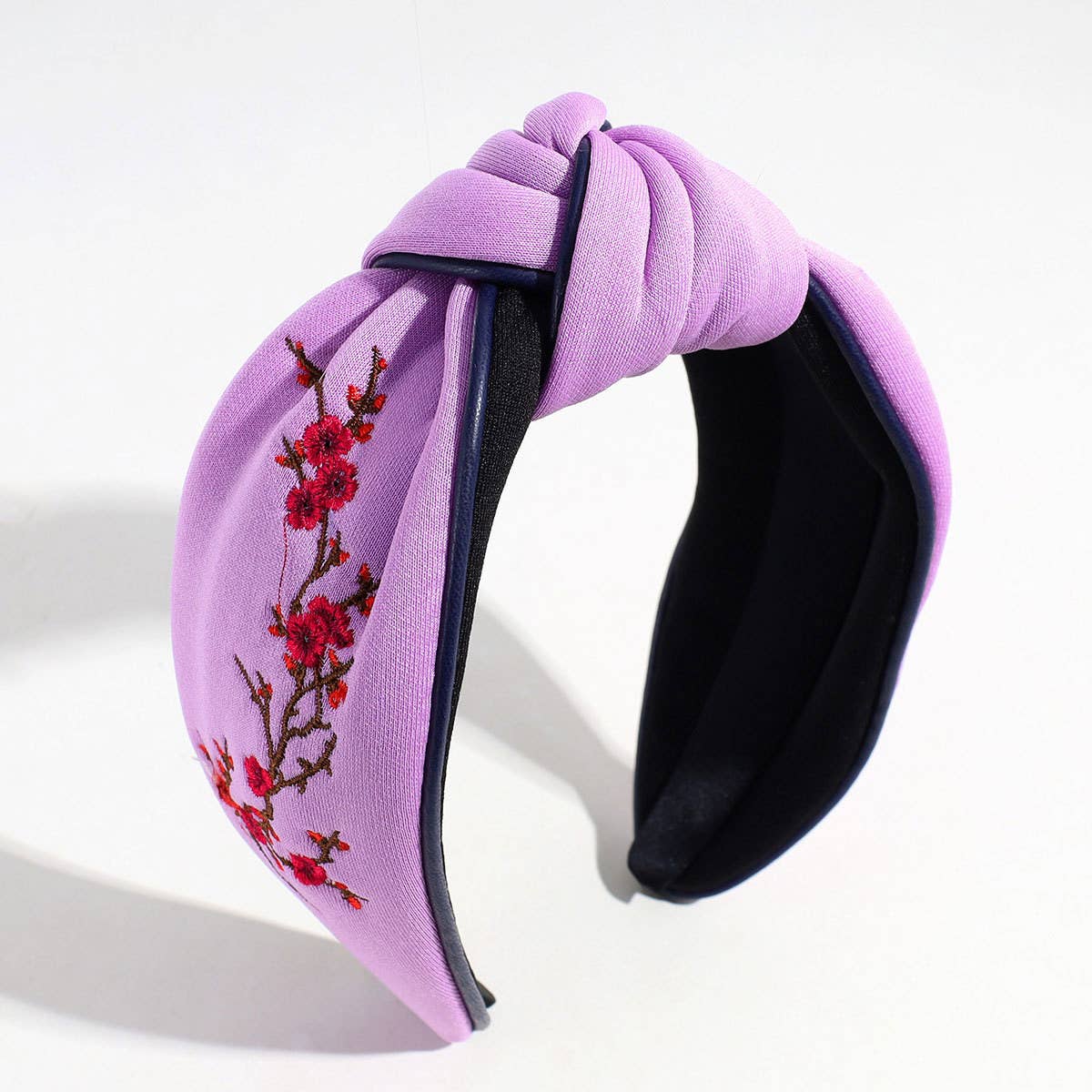 VINTAGE EMBROIDERED WIDE KNOTTED HEADBAND