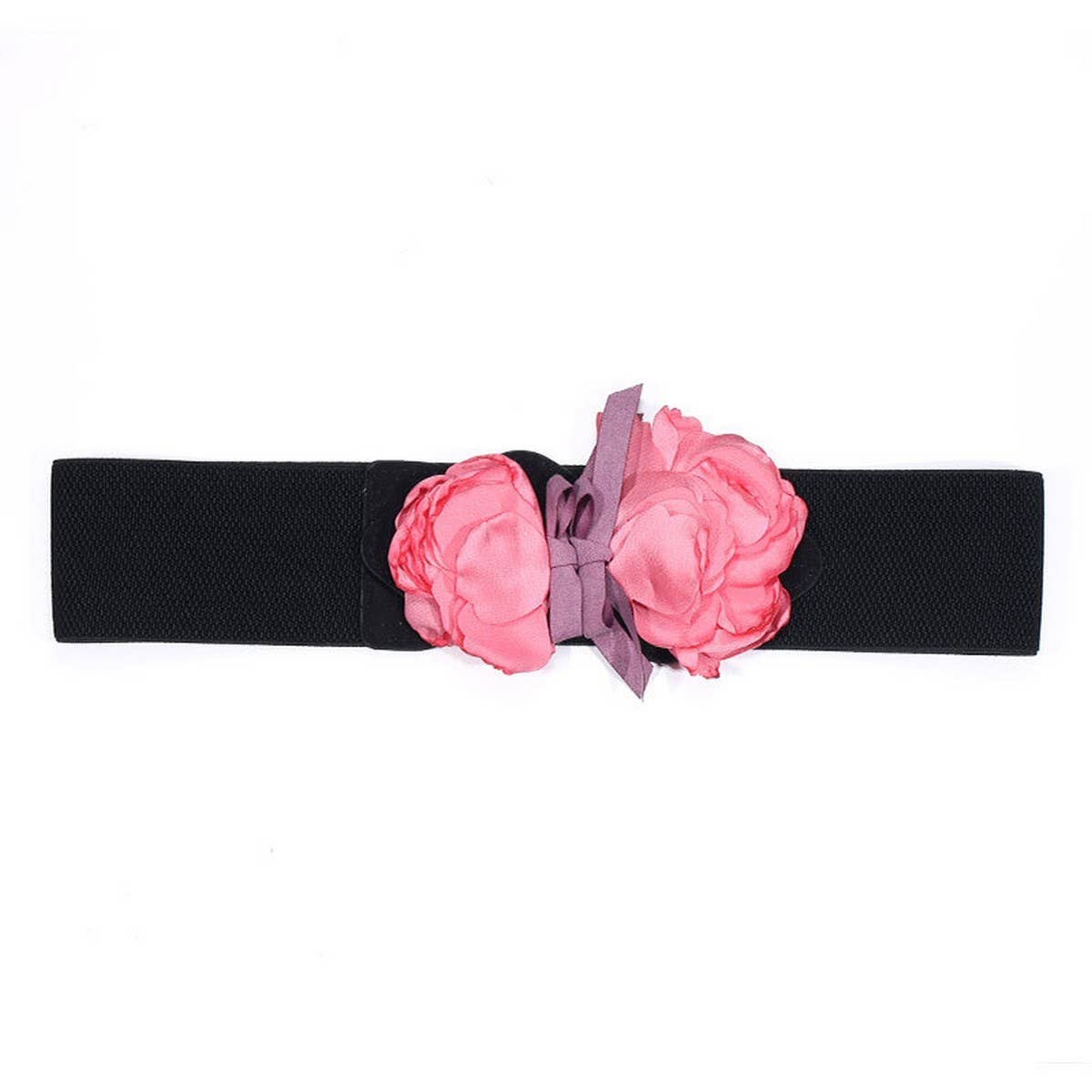 Floral Wide Elastic Waist Belt for Summer Dress