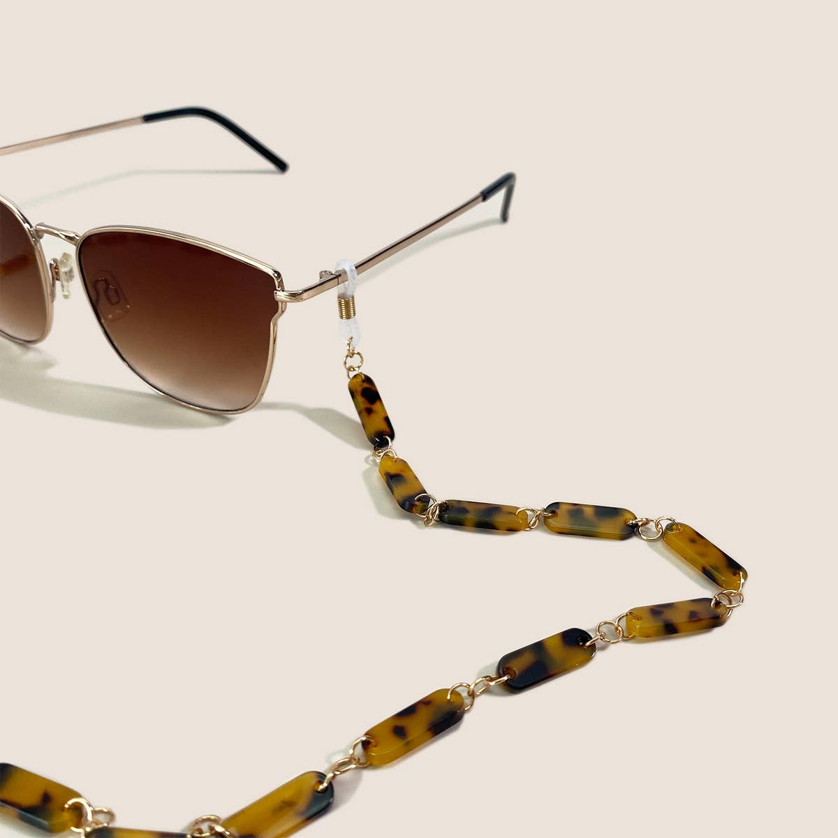 TWO-COLOR TORTOISE SHELL ANTI-LOST GLASSES LANYARD