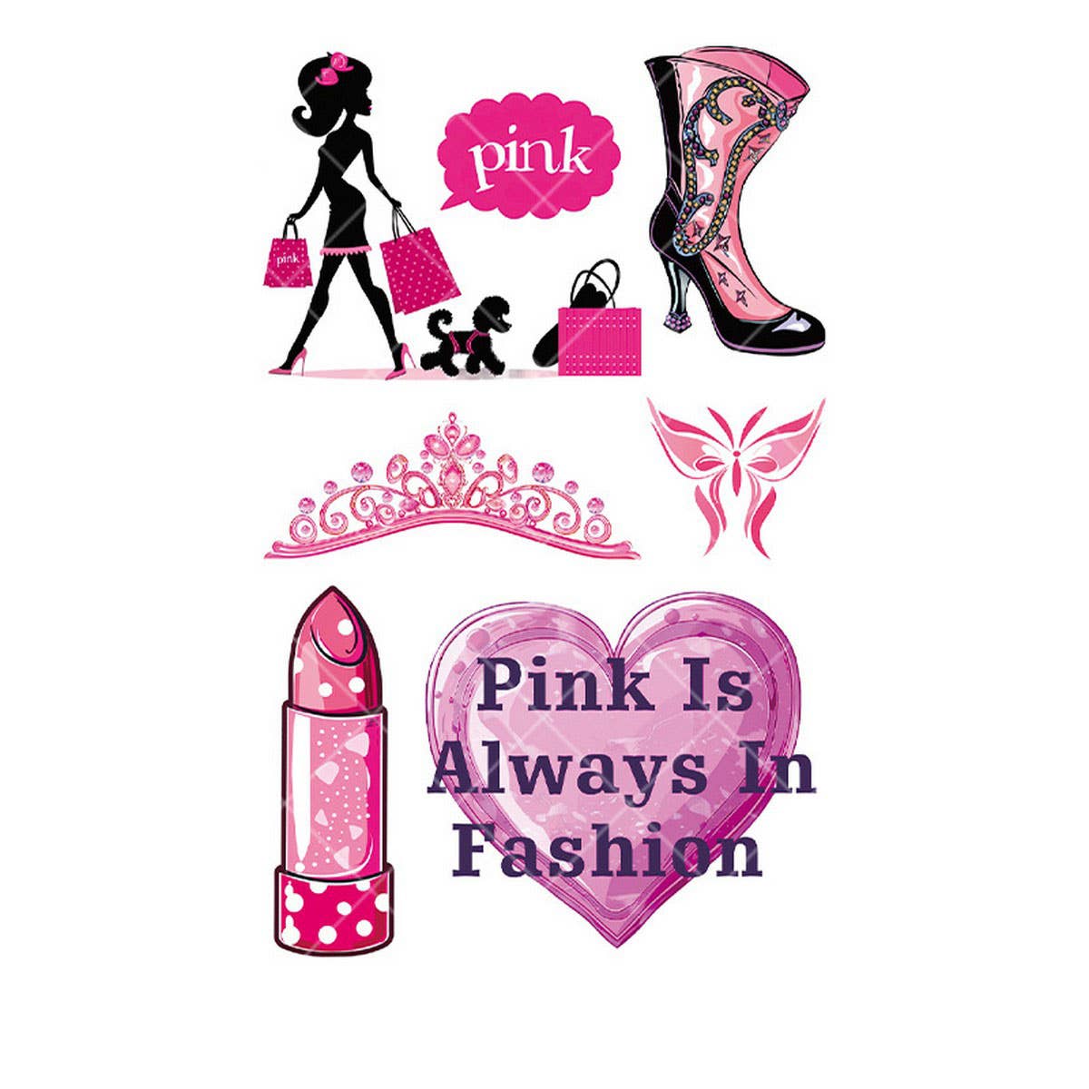 Pink Guitar Girl Tattoos ??Waterproof Kids Party_CWMM8382