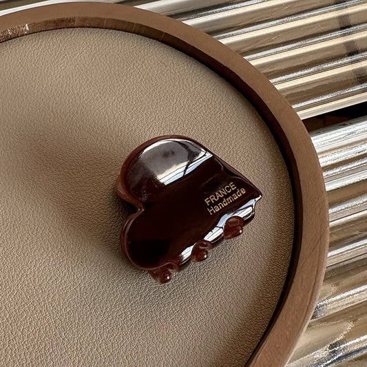 Mini Heart Acetate Hair Claw - French Chic Clip