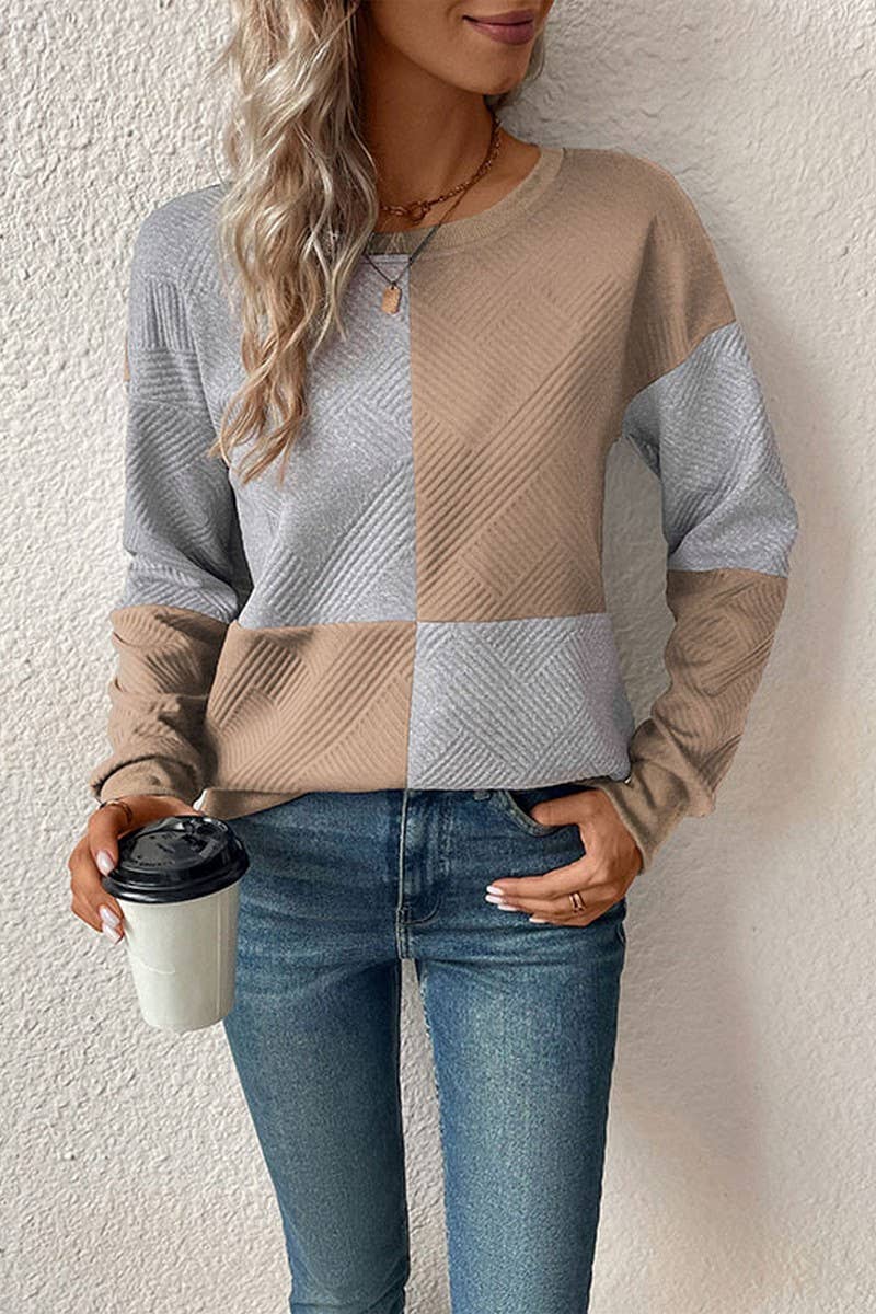 LONG SLEEVE COLOR MATCHING CREW NECK PULLOVER_CWTSTL1020