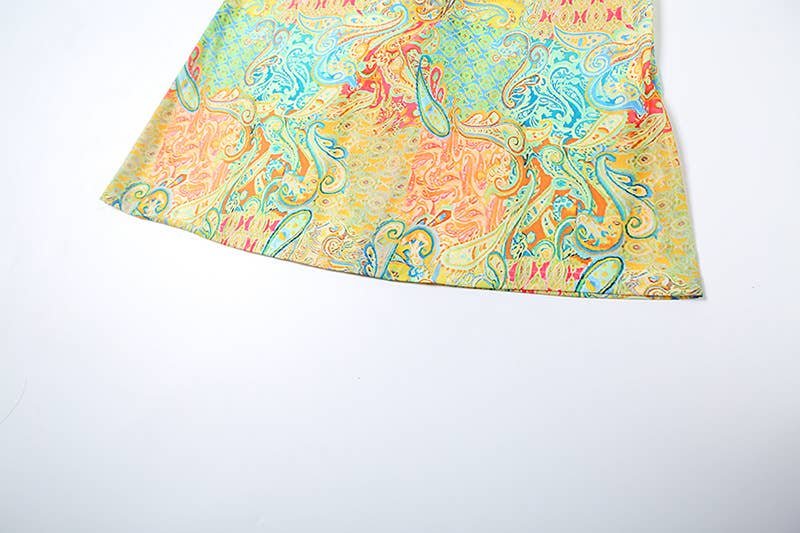 Three-piece set of printed top skirt underpants