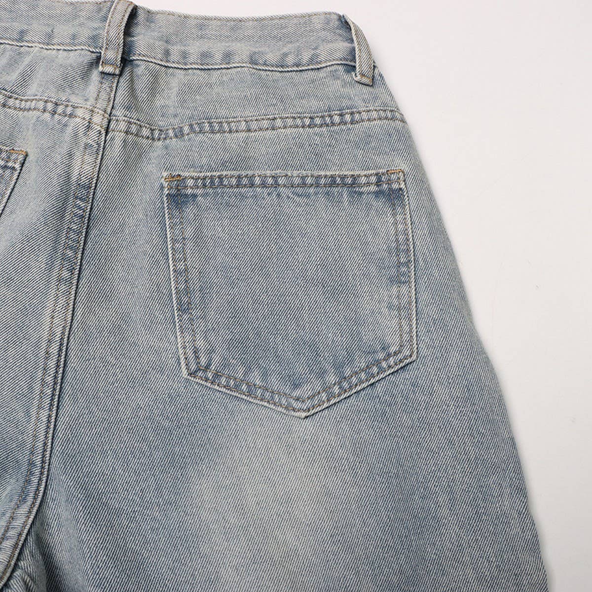 HIGH WAISTED STUDDED PEARL STRAIGHT LEG JEANS