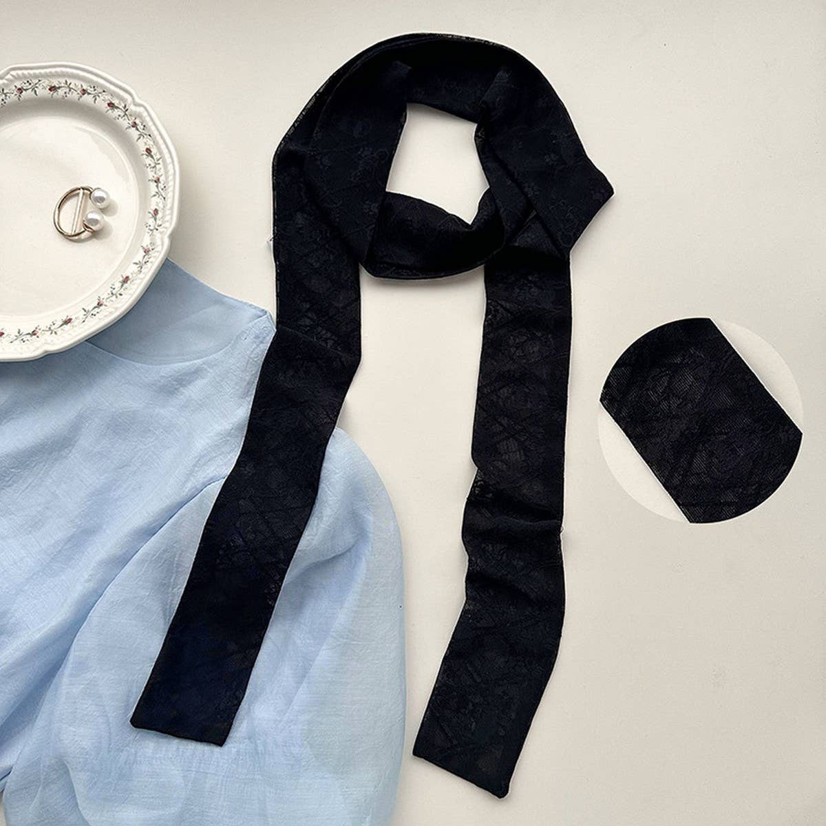 Lace Long Scarf-Elegant Neck & Hair Tie for Women