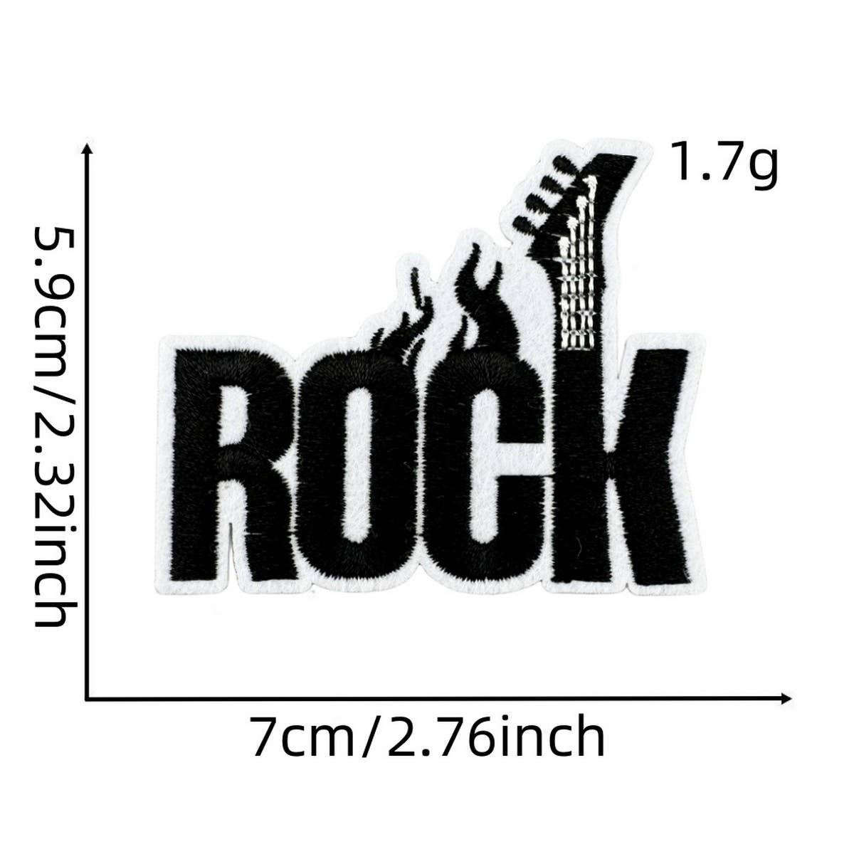 CARTOON BLACK MUSIC SKULL SERIES CLOTH STICKER_CWMM4050