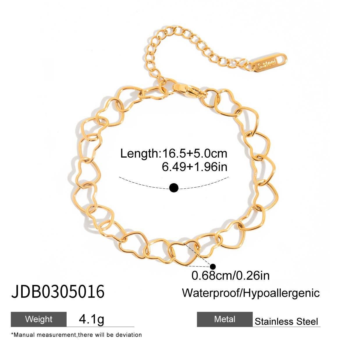 Classic 18K Gold Matte Flat Chain Bracelet