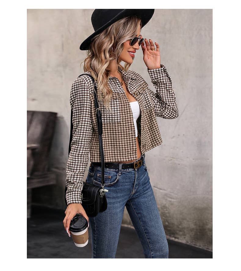 Lapel top vintage cardigan coat