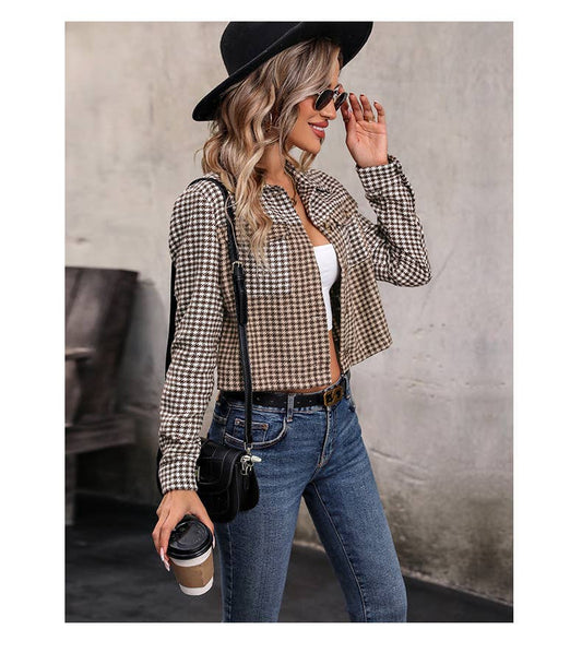 Lapel top vintage cardigan coat