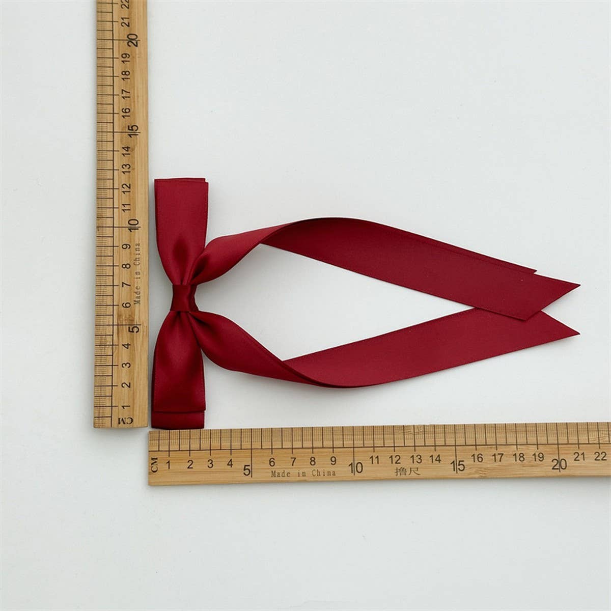 DOUBLE-LAYER BOW RIBBON TASSEL HAIR ACCESSORIES