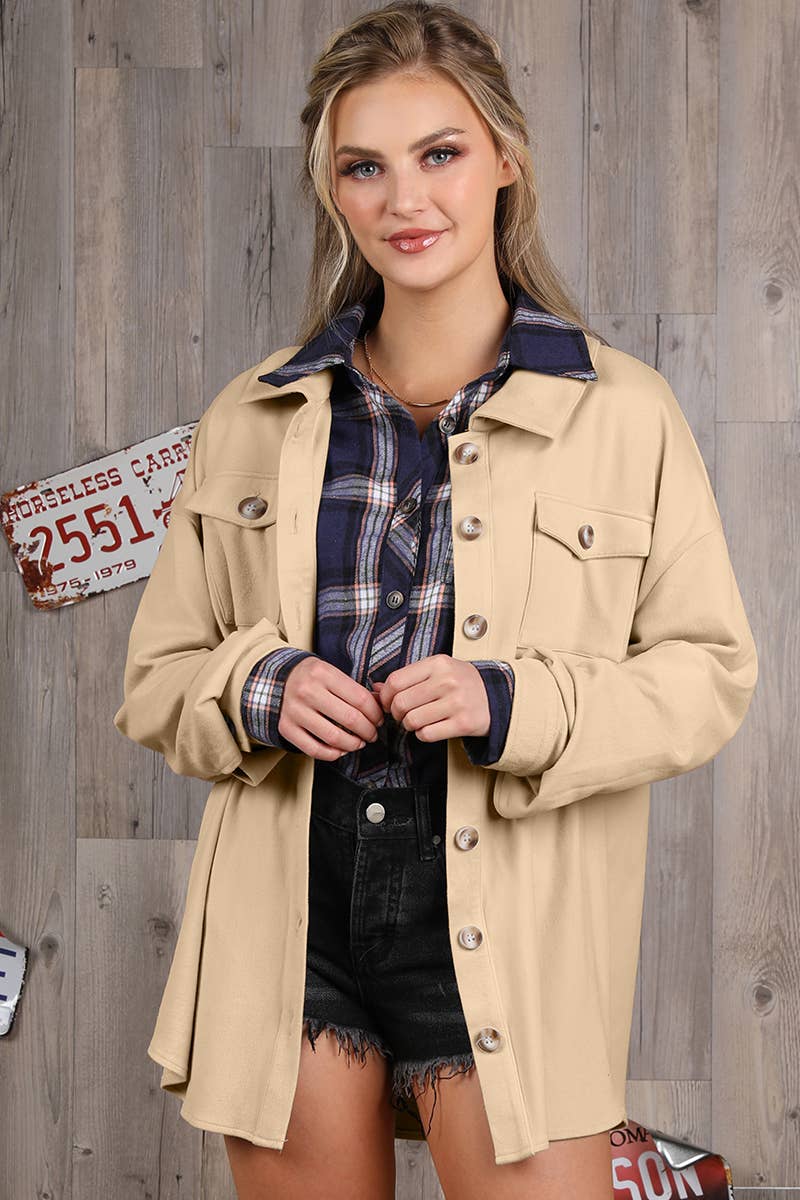 CWOJA701_SOFT AND WARM OVERSHIRTS BUTTON DOWN JACKET