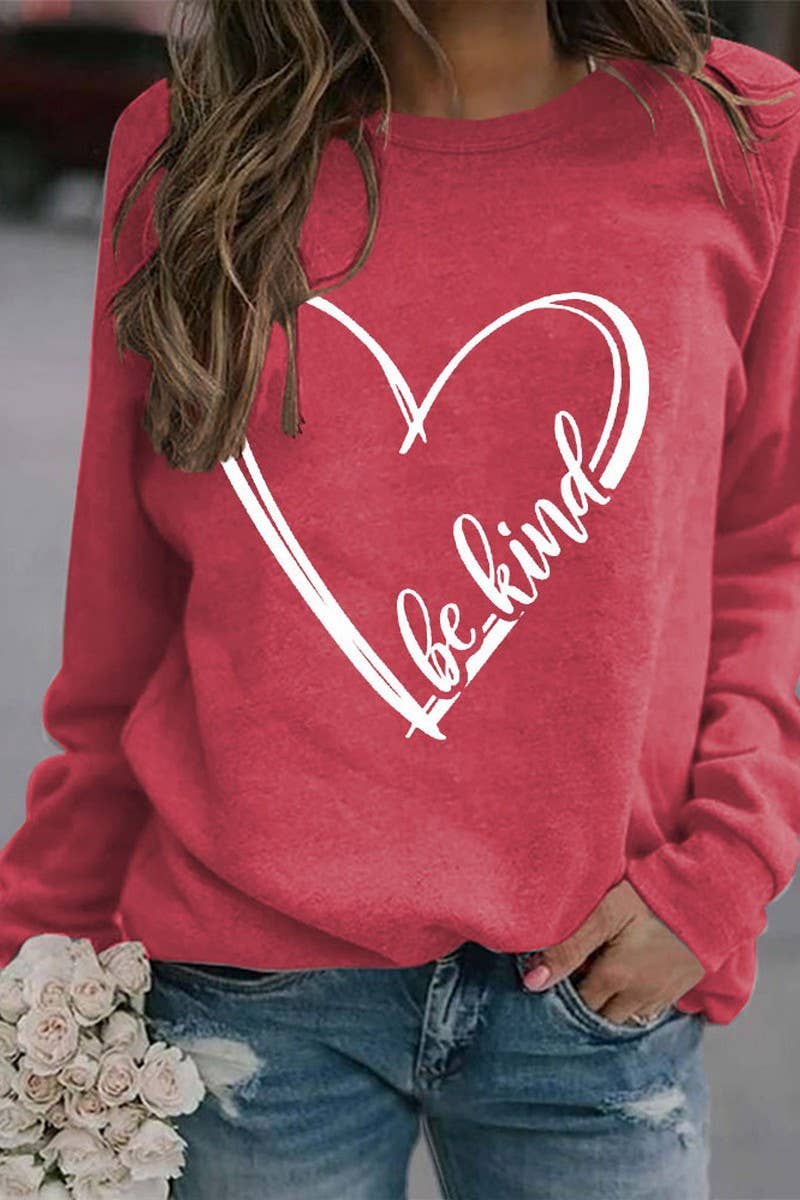 SPRING LOVE BE KIND PRINTED SWEATSHIRT PULLOVER_CWTSTL0992