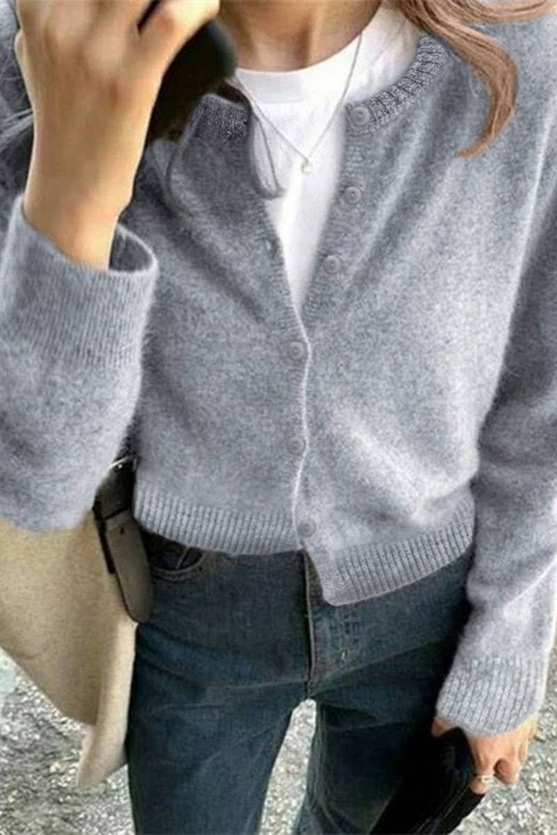 CWOCAL00751_CASUAL SIMPLE LONG SLEEVE KNIT CARDIGAN