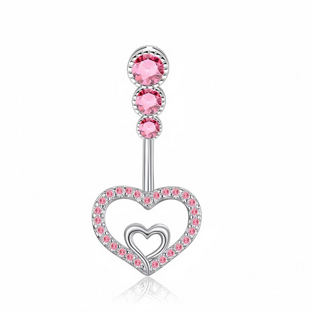 Butterfly CZ Belly Ring with Stainless Steel Bar_CWMM9250
