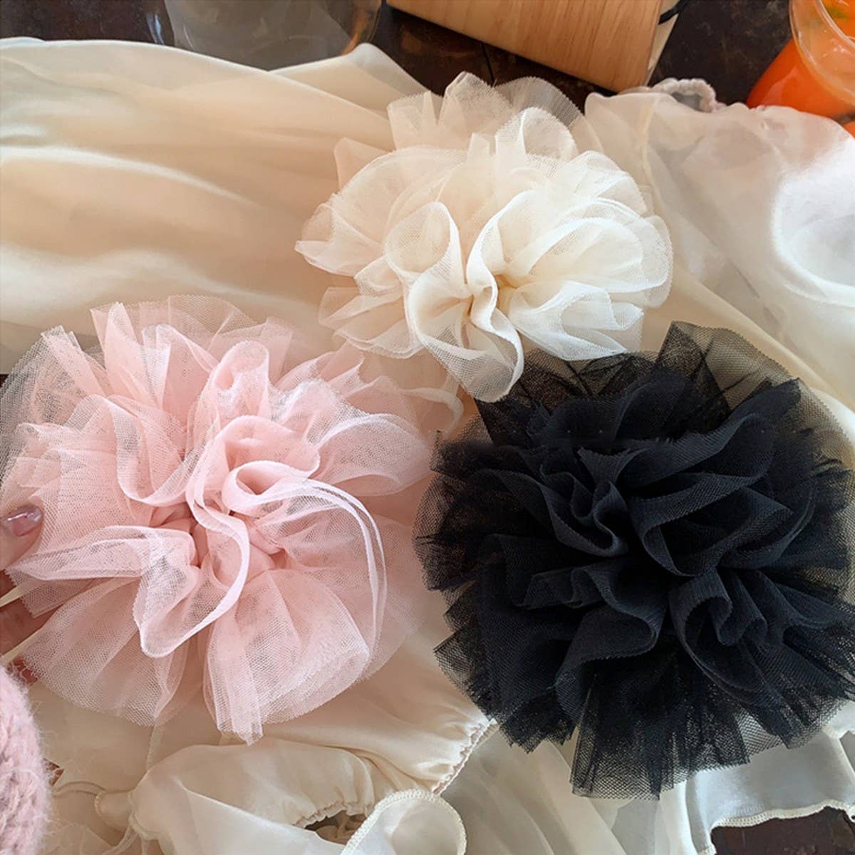 Pink Ballet Lace Bow Scrunchie for Sweet Updos_CWAHA5513