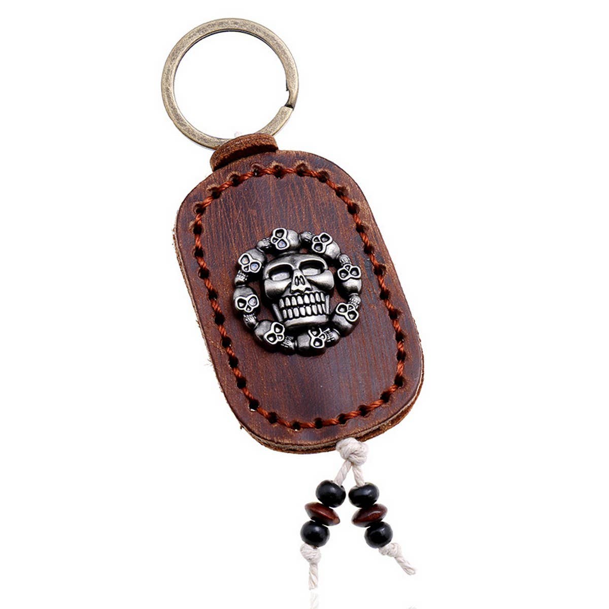 MEN'S DOUBLE SIDED SKULL CAR KEYCHAIN