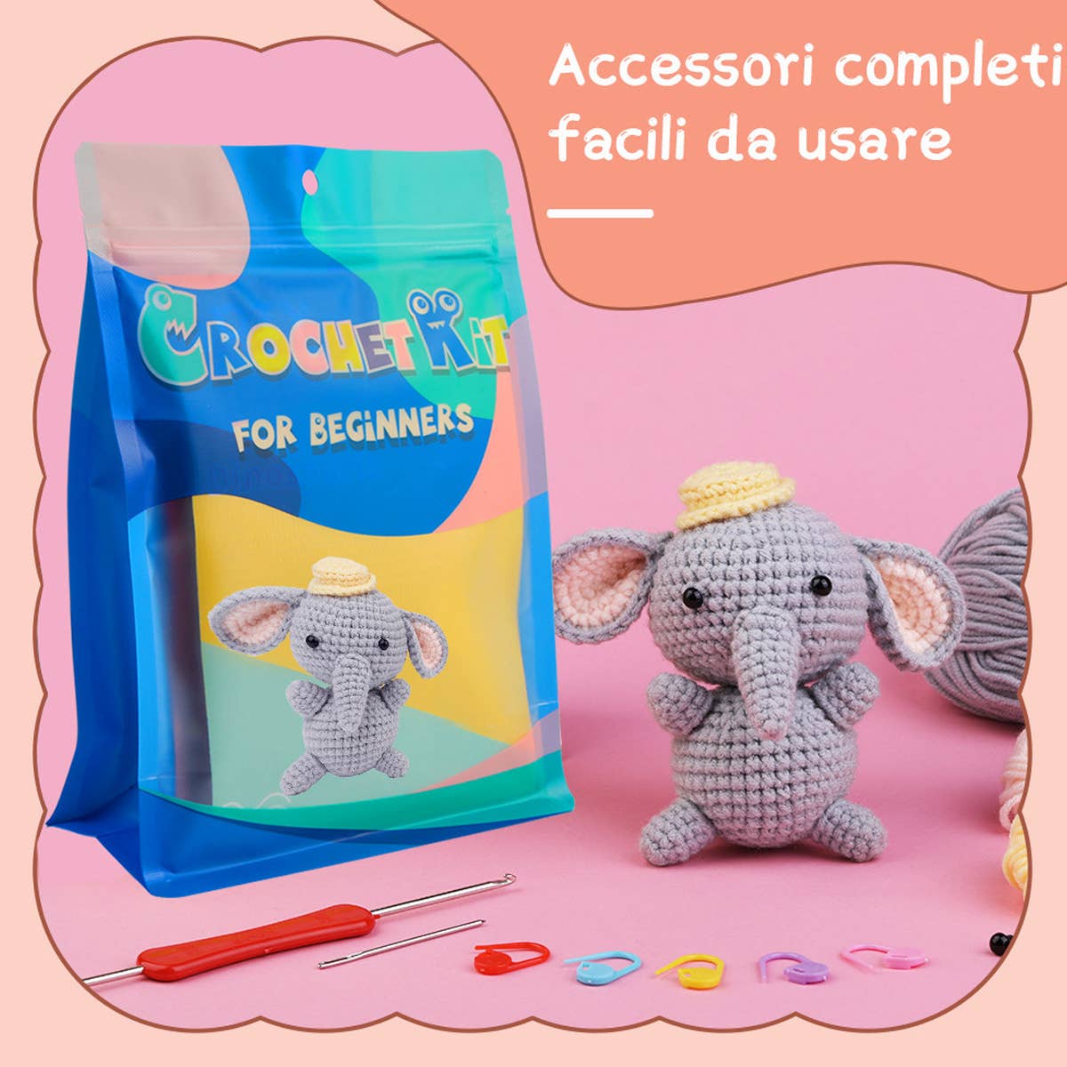 DECORATION ELEPHANT CROCHET MATERIAL PACK