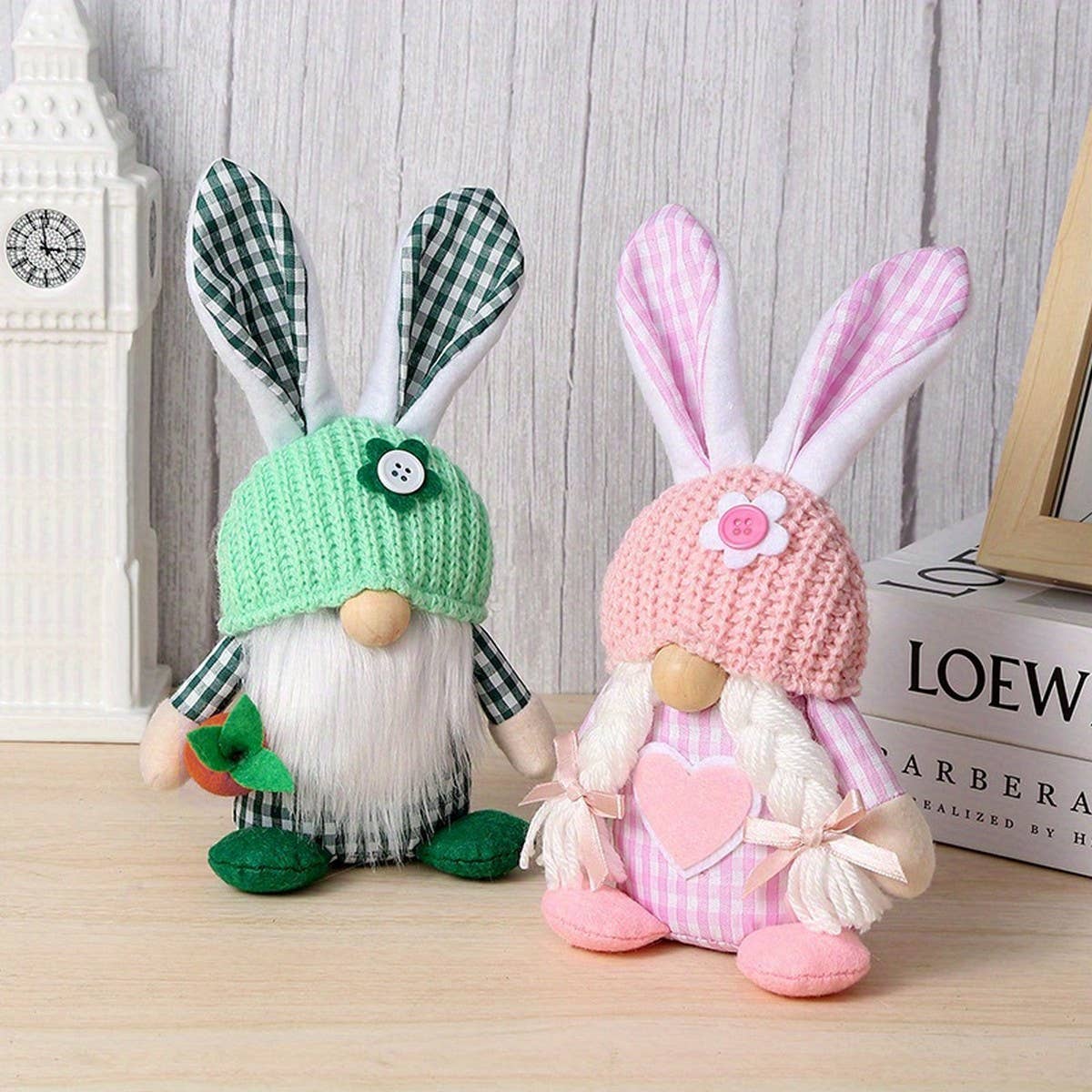 EASTER EGG HOLDING PLUSH DOLL RABBIT ORNAMENTS