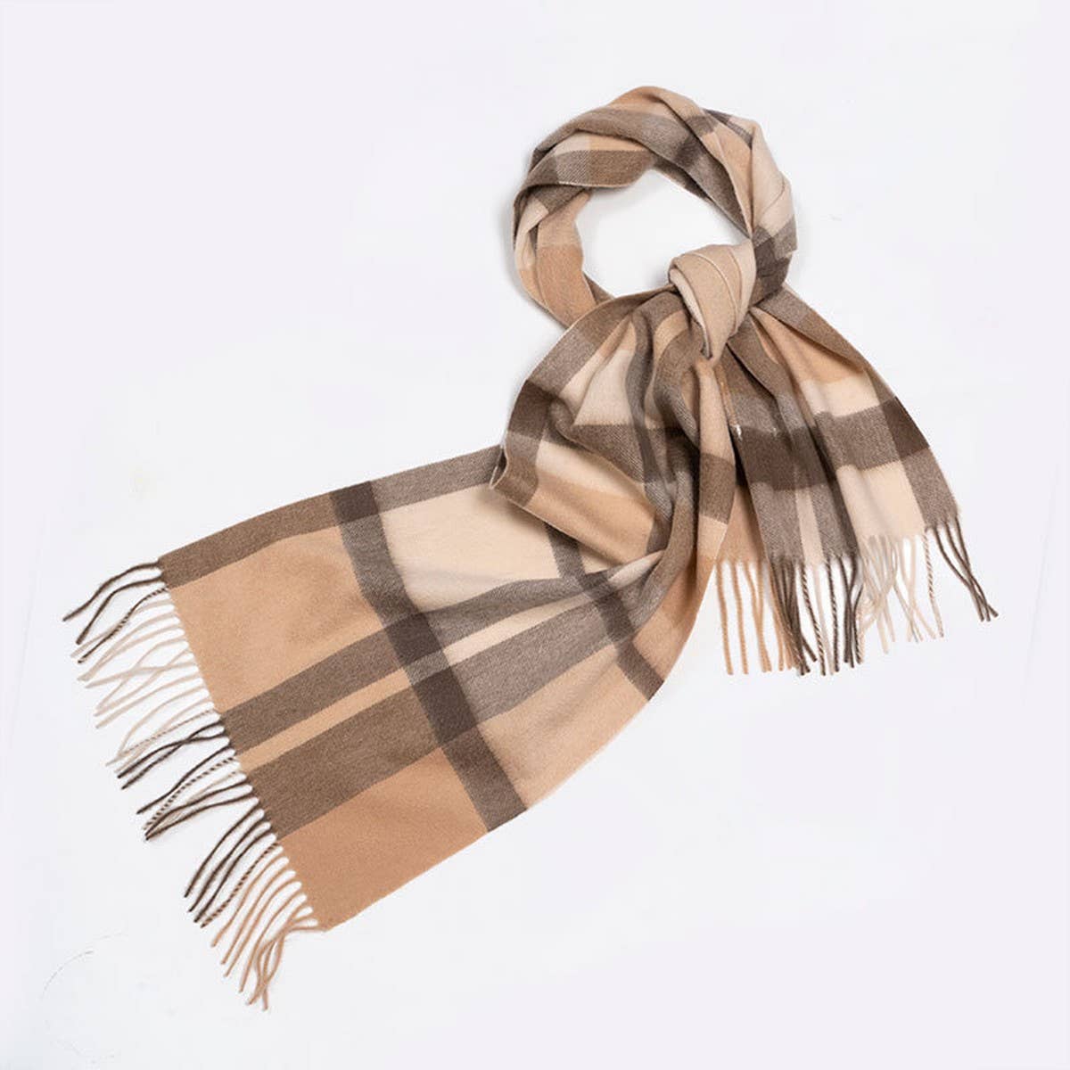 100% Wool Plaid Scarf - Unisex Warm Winter Wrap_CWASC2346
