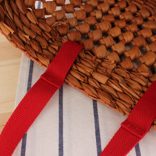 HOLLOW SOLID COLOR LARGE WOVEN BAG_CWAB2115