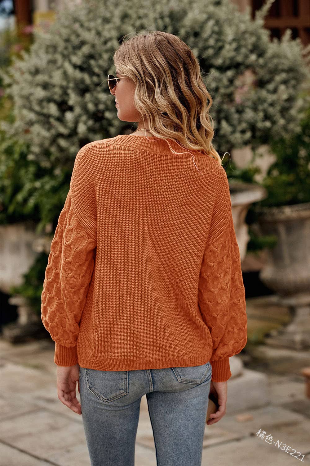 STYLISH COMMUTER LANTERN SLEEVE KNIT TOP