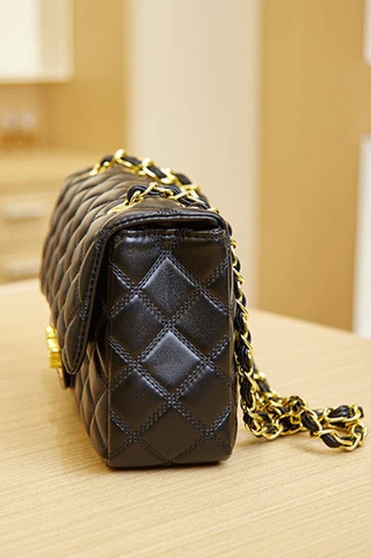 DANDY QUILTING CHIAN STRAPS SHOULDER BAG PURSE_CWAB0005