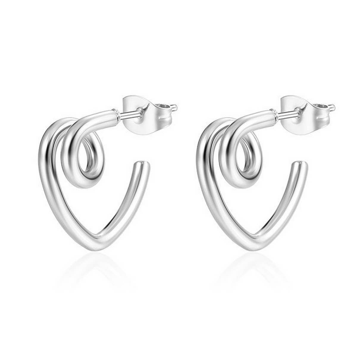 18K GOLD LOVE  HEART EARRINGS FOR WOMEN_CWAJE0555